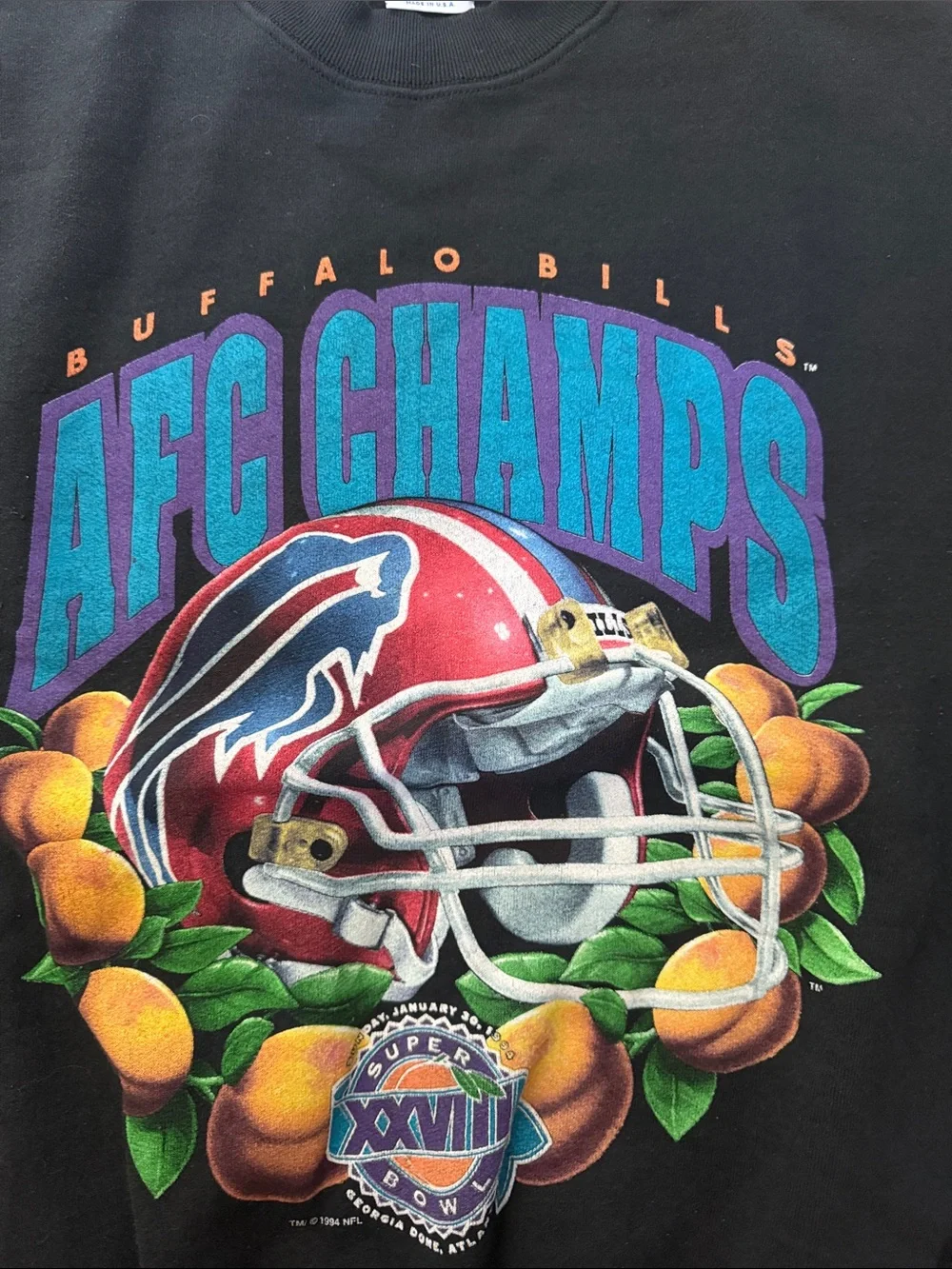 Buffalo Bills Black AFC Champs Graphic Crewneck Sweatshirt
